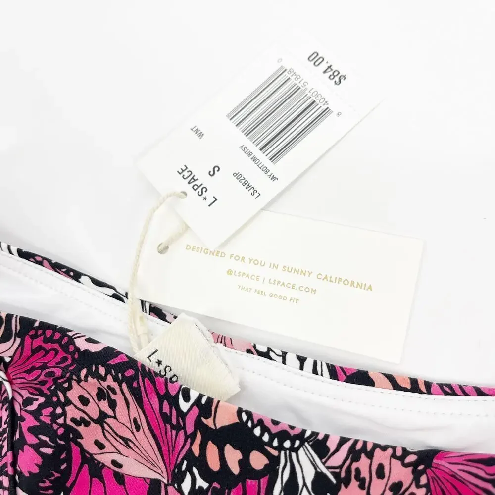 L*Space Jay Bitsy Bikini Bottoms Y2K Butterfly Print Size Small NEW